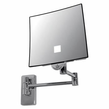 866610: ESPELHO ECLIPS QUADRADO C/ LUZ E BRA�O MET�LICO JVD