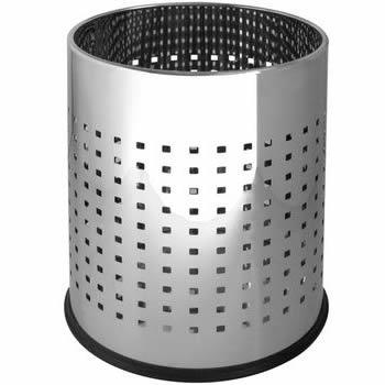 899545: PAPELEIRA REDONDA PERFURADA INOX 10L