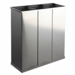 H4014SSS: PAPELEIRA P/ RECICLAGEM INOX ESCOVADO 3X25L